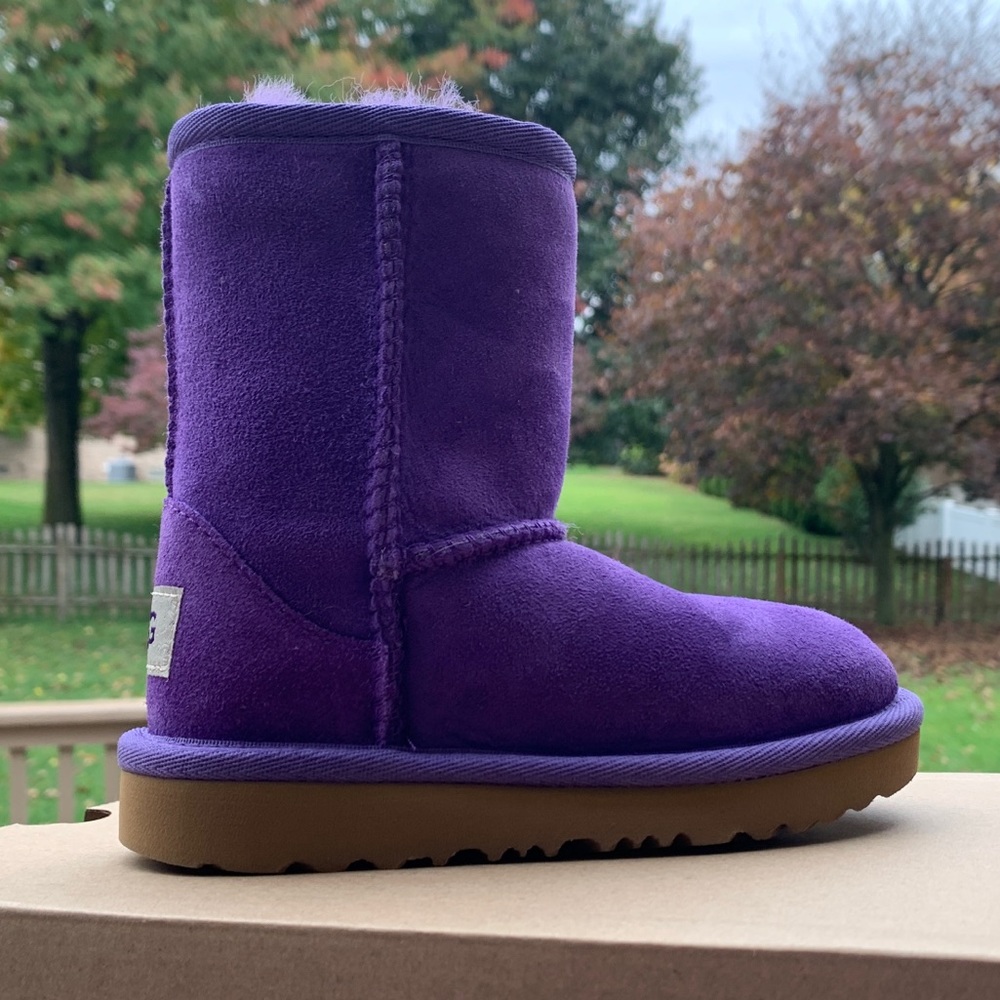 UGG Classic ll Boots TODDLER Girls Purple Wool new - Picture 3 of 8